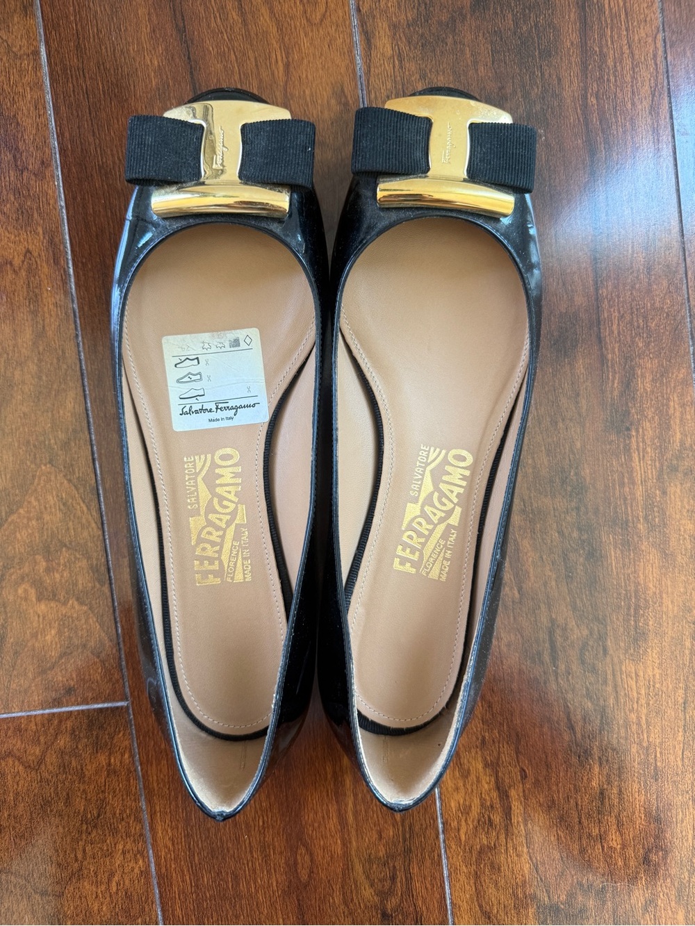 Salvatore Ferragamo Black Ballet Flat Women Size 7